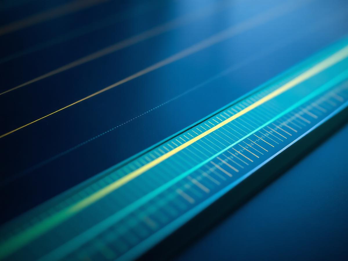 Abstract navy ledger surfaces traced with fine gold data lines